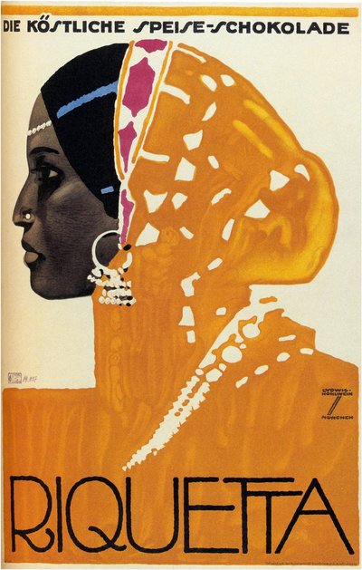 リケッタチョコレート、1925年 作： Ludwig Hohlwein