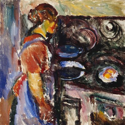 キッチンの女の子。パイクIヨークケン、1921年 作： Ludvik Peter Karsten
