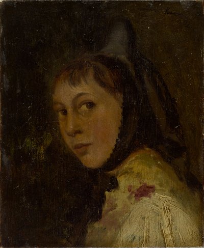 農民の女性の頭 作： Ludwig Knaus