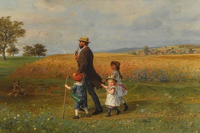 日曜日の散歩。 1889 作： Ludwig Knaus