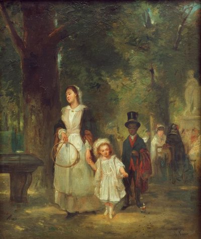 チュイルリー公園の散策 作： Ludwig Knaus