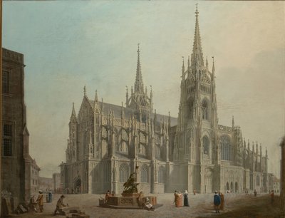 La Cathedrale saint Guy de Prague - プラハの聖ヴィート大聖堂 - Ludvik Kohl (1746-1821)。 キャンバスに油彩 作： Ludwig Kohl