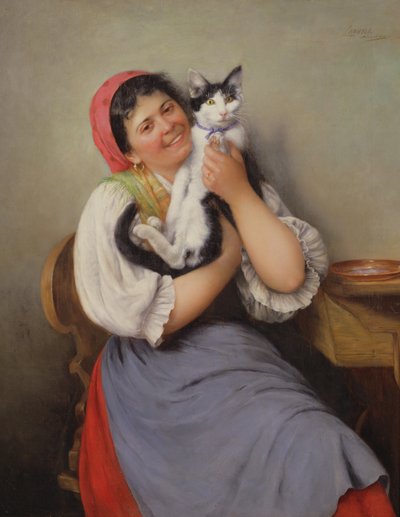 彼女の好きな猫 作： Ludwig Kohrl