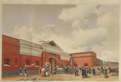 クロンシュタット海要塞サンクトペテルブルク門、1850 作： Ludwig Premazzi