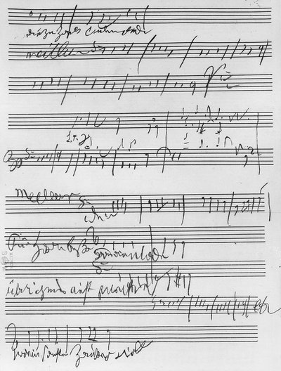 手書きの楽譜（紙にインク） 作： Ludwig van Beethoven