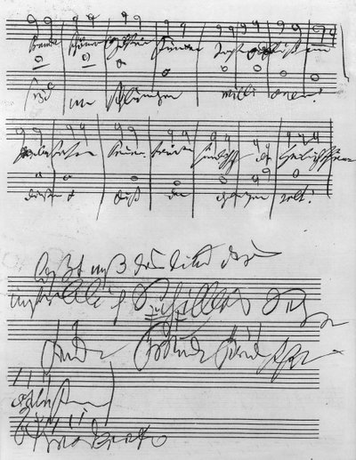 手書きの楽譜（紙にインク） 作： Ludwig van Beethoven