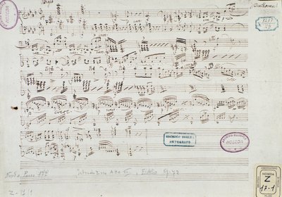 フィデリオ」の楽譜のページ：第3幕の始まり 作： Ludwig van Beethoven