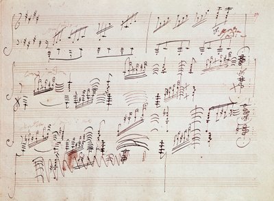 ドイツの作曲家ルートヴィヒ・ヴァン・ベートーヴェン(1770-1827)が1801年に作曲した「Sonata pour piano n* 14 en do diese minor」「Sonata au clair de lune」の楽譜です。House, Natale de Beethoven, Bonn.ドイツ 作： Ludwig van Beethoven