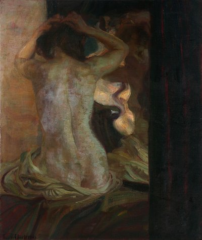 鏡 作： Ludwig von Herterich