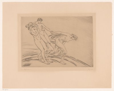 2 人の女性が男性を誘拐する 作： Ludwig von Hofmann (signed by artist)