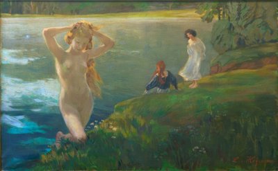 入浴女の子 作： Ludwig von Hofmann