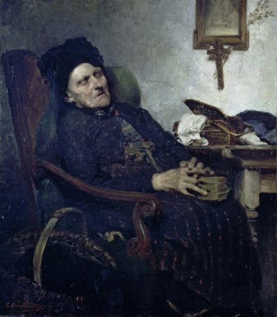 インテリアの老婆 作： Ludwig von Löfftz