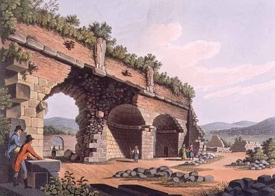 エフェソスのディアナ神殿の大回廊の一部、R. Bowyerが出版した「Views in the Ottoman Dominions」のプレート42。 作： Luigi (after) Mayer
