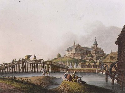 ルーマニア、ブカレストの宮殿、R.Bowyerが出版した「Views in the Ottoman Dominions」のプレート25。 作： Luigi (after) Mayer