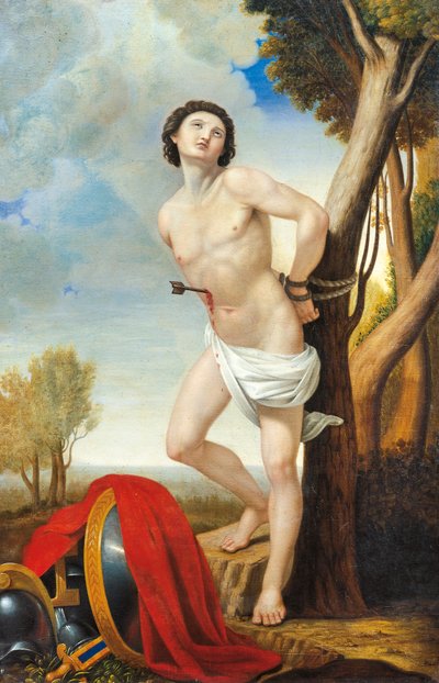 ルイジ・アシオリ（1817-77）の「聖セバスチャンの殉教」、油彩・キャンバス 作： Luigi Asioli