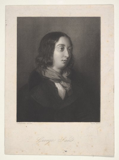 ジョージサンドの肖像、1837年。 作： Luigi Calamatta