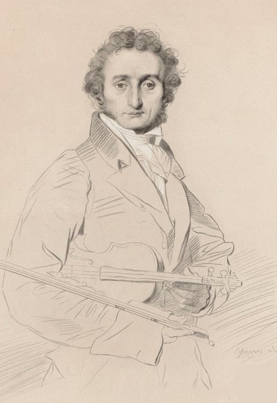 Niccolò Paganini 1782-1840の肖像 1830年 作： Luigi Calamatta