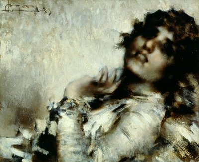 女性の肖像」（油彩・キャンバス 作： Luigi Conconi
