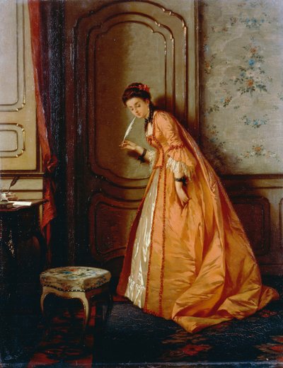 リスニング、ルイージ・クローシオ作（1835-1915）、パネルに油彩、40.5x32 cm 作： Luigi Crosio