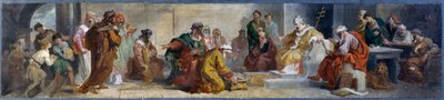ルイジ・フォンタナ（1827-1908）作、イタリア、ローマのダマソにあるサン・ロレンツォ大聖堂のフレスコ画の準備スケッチ 作： Luigi Fontana