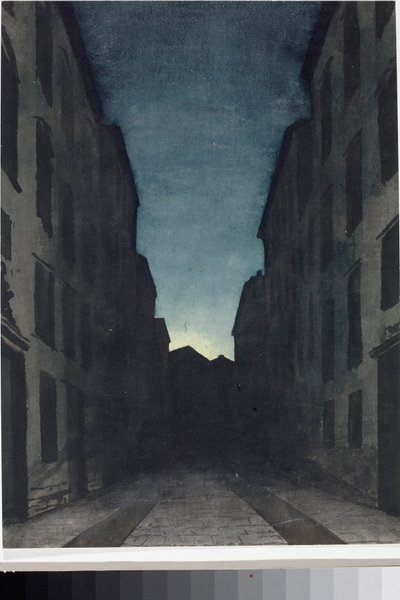 道路の遠近法（水彩画、1825年頃 作： Luigi Garibbo