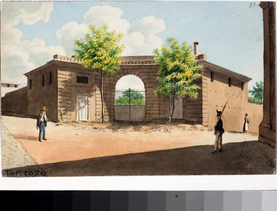 ジェノバ、サンレオナルド広場の眺め（水彩画、約1812-1815年 作： Luigi Garibbo