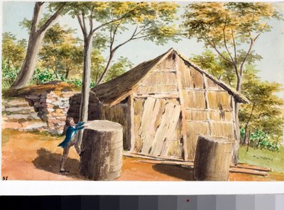 小屋の眺め（水彩画、1823年頃 作： Luigi Garibbo