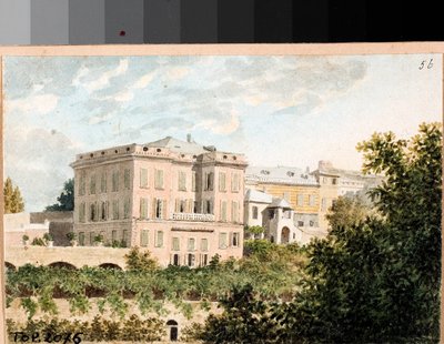 ジェノバのカンバージョ邸の眺め（水彩画、1820年頃 作： Luigi Garibbo