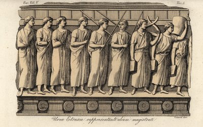 古代エトルリアの壷から見た奉行たち 作： Luigi Giarrè