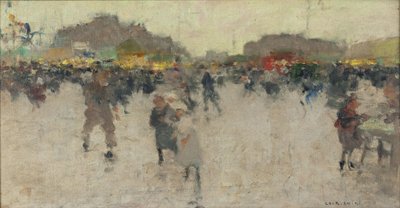 トローヌ広場の祭り、パリ、1890年頃（油彩・カンヴァス） 作： Luigi Loir