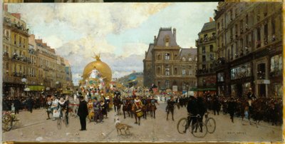 パリの四旬節、1912年頃（キャンバスに油彩） 作： Luigi Loir
