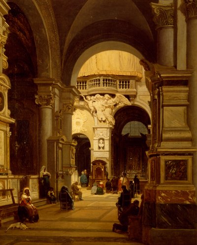 ルイジ・マルケージ（1825-1862）によるローマのサンタ・マリア・デル・ポポロ教会 作： Luigi Marchesi
