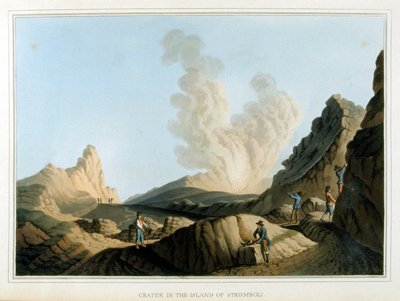 Cratere du Stromboli - Luigi Mayer著『Views in Ottoman Dominions, in Europe, and some of Mediterranean islands』（ロンドン）に掲載。 作： Luigi Mayer
