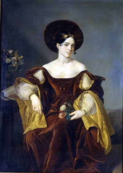 マリア・デ・ラ・フェリシダード・マリブラン (1808 - 1836) ルイジ・ペドラッツィによる絵画. ミラノのスカラ座博物館 作： Luigi Pedrazzi