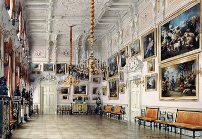 カウントベズボロコの家のダンスホール、サンクトペテルブルク、1849年（紙にペン、ブラシ、トイレ、インクと白の色、1849年（紙にペン、ブラシ、トイレ、インクと白の色）） 作： Luigi Premazzi