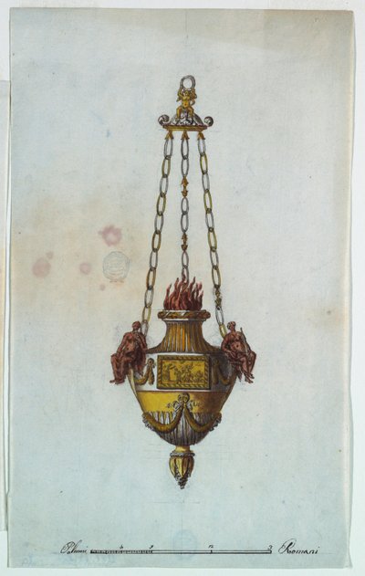 素描、祭壇灯、1800-1825年 作： Luigi Righetti