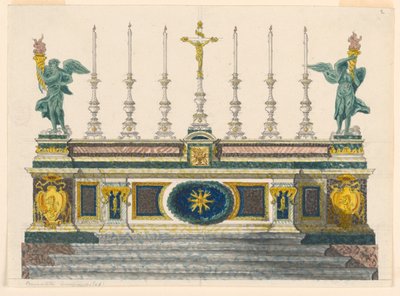 デッサン、大理石の祭壇、1820年頃 作： Luigi Righetti