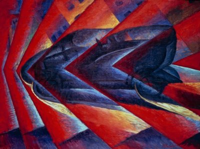 車のダイナミズム（od。走行中の車） 作： Luigi Russolo