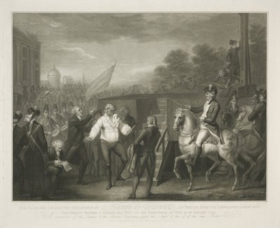 Lodewijk XVI bij het schavot 1793 年 1 月 21 日に生理が始まる前の告白者エッジワースとの別れにおけるルイス 16 世の冷静で落ち着いた行動 (対象のタイトル) 作： Luigi Schiavonetti