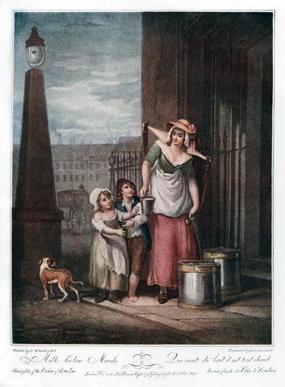 メイドの下のミルク、1793年。 作： Luigi Schiavonetti