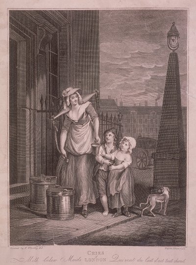 Milk below Maids」『Cries of London』c1795年 作： Luigi Schiavonetti