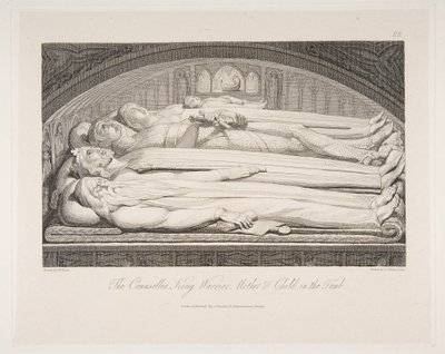 1813年3月1日、墓からの墓参り、王、戦士、母と子、墓... 作： Luigi Schiavonetti