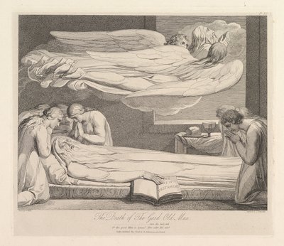 1813年3月1日、ロバート・ブレアの詩「墓からの古き良き男の死」。 作： Luigi Schiavonetti
