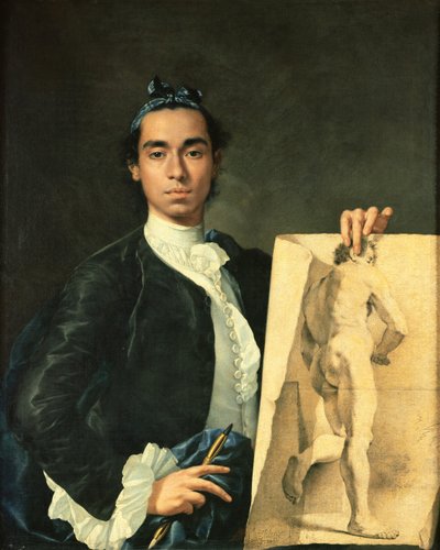 ヌード研究を保持している自画像 作： Luis Egidio Melendez