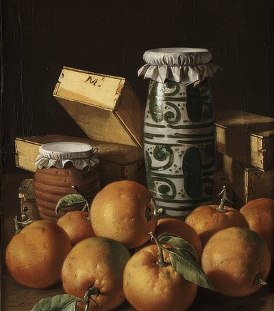 オレンジとお菓子のある静物。 1764-65年頃 作： Luis Egidio Melendez