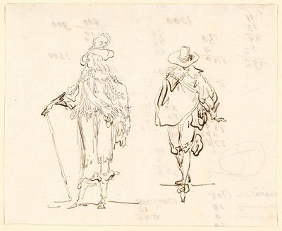 フランスのルイ13世様式とスペインの17世紀様式に身を包んだ2人の人物 作： Luis Paret y Alcazar