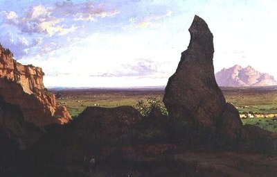 隆起した岩のある風景（油彩・キャンバス 作： Luis Rigalt