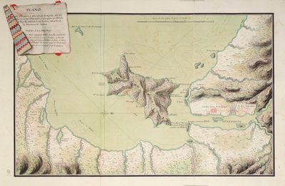 南海グアヤキルの港と川の地図 作： Luis de Surville