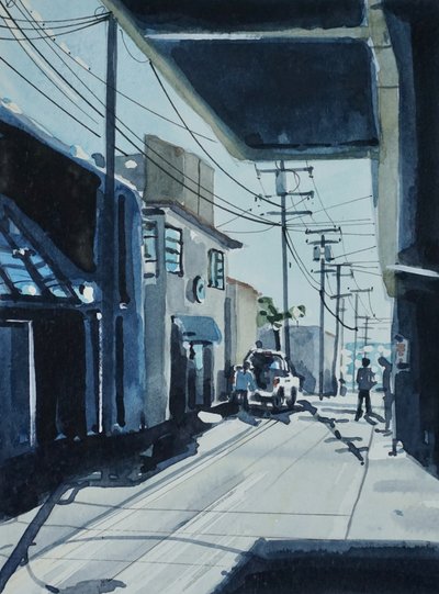 都会の路地の影 作： 
