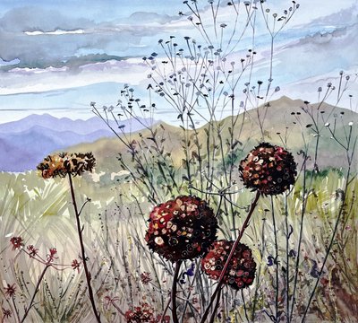 野の花と山々 作： 